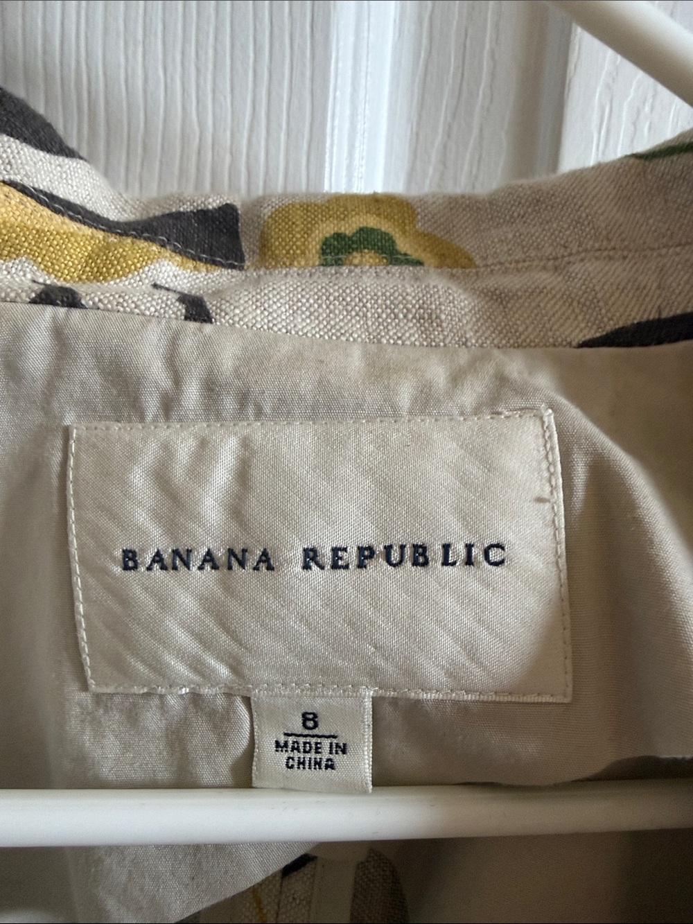 🌸Banana Republic: Floral Linen-Blend Blazer in Yellow, Brown & Green - Picture 2 of 7